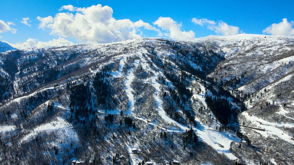 Nordic Valley Ski Resort aerial view in Utah